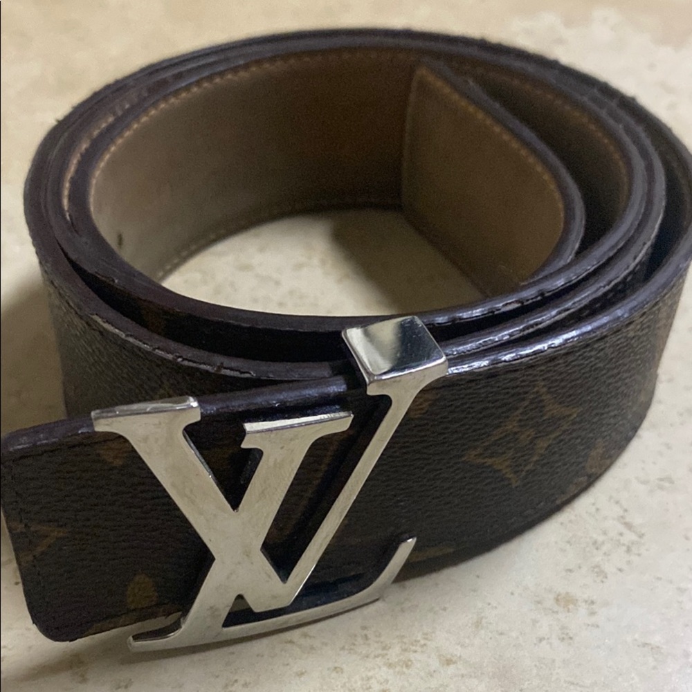 Louis Vuitton Monogram Belt with Silver Buckle